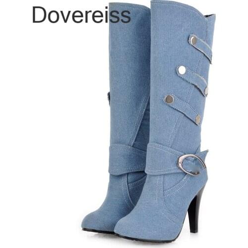 Winter for woman new fashion sexy New consice Shoes Pure color Clear Heels Boots Jeans boots Half boots
