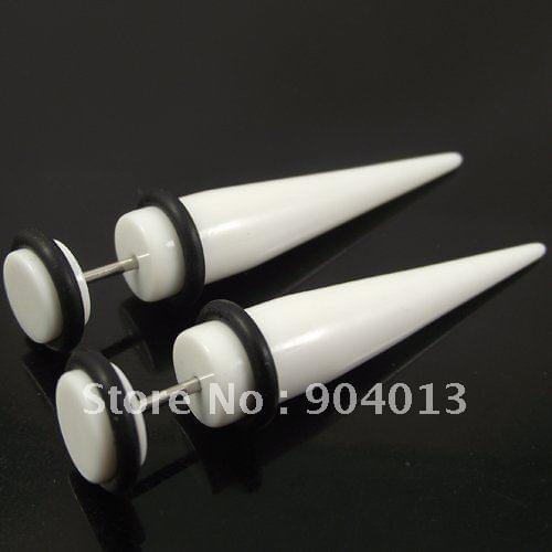 100pcs/lot white Ear Tapers Expander Cheater Plug Flesh Tunnels Body piercing jewelry free shipping