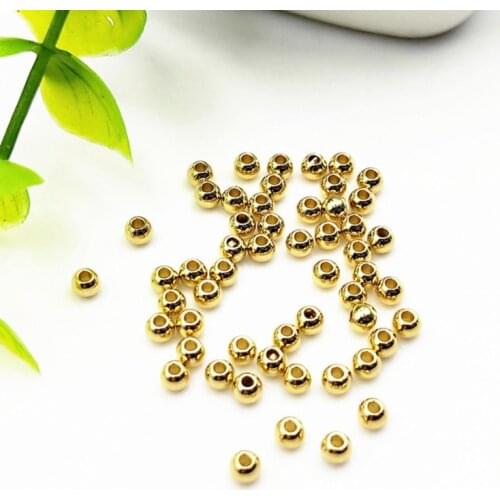 100pcs small gold Stainless Steel Loose Beads Spacer Beads 2/3/4mm For DIY Bracelet & Necklace Accessories Jewelry Making
