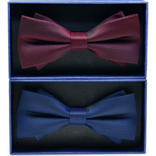 2020 Bow tie mens wedding British bow tie solid color double bow tie