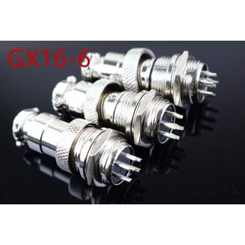 5Sets GX16-6 High Quality 6 Pins M16 Screw Type Metal Aviation Plug Socket Connector For Power Tools