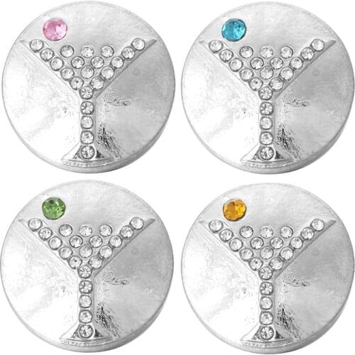 5pcs/lot Crystal Flower Snap Buttons with Rhinestone Press Button Fit 18mm Metal Snap Button Bracelets Bangles Button Jewelry
