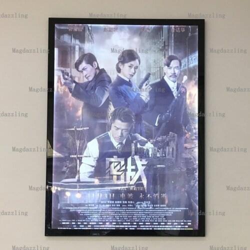 80X60CM BLACK ALUMINUM LED LIGHTED MOVIE POSTER FRAME MAGNETIC FRAME LIGHT BOX FOR HOME THEATER MOVIE POSTER