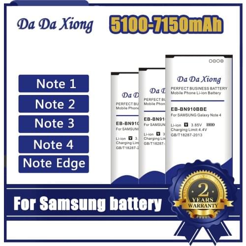 High Capacity Battery For Samsung Galaxy Note Edge 2 3 4 phone replacement Batteries N910H N910A N9150 N915K N7100 E250 N9000