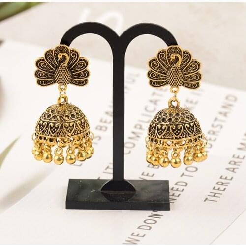 Antique Boho India Ethnic Jhumka Dangle Drop Earrings For Women Bird Shape Tassel Female Earrings Hanging Jewelry Accessories