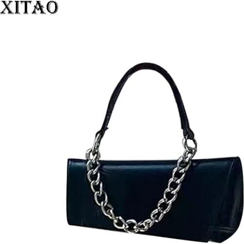 XITAO Irregular Fashion Personality Chain Shoulder Bags Fashion New Women Black Solid Color Small Fresh Casual Style CLL1565