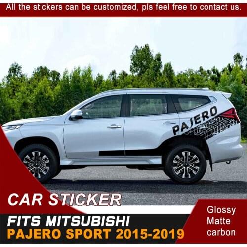 Car Decals Side Body Tire Tracks Mud Stripe Graphic Vinyl Car Sticker Fit For MITSUBISHI PAJERO Sport 2015 2016 2017 2018 2019