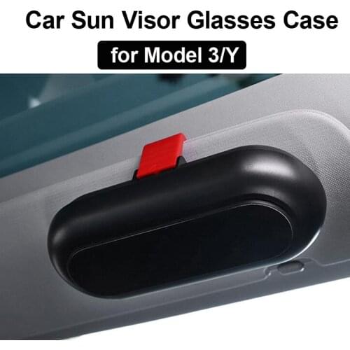 Car Auto Sun Visor Glasses for Model 3 Y X 2021 Universal Ticket Card Clamp Sunglasses Holder ABS Eyeglasses Case Accessories