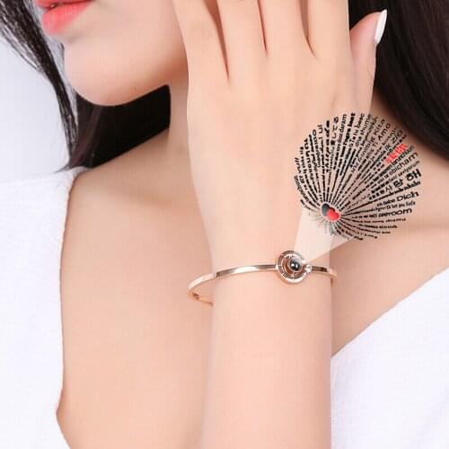 Charms Bracelets Gifts 100 Languages- I Love You Bracelet Best Gift Memory Of LOVE Girlfriend Wife Bracelets Bangles Best Gift