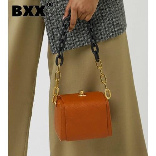 [BXX] Quality PU Leather Crossbody Bags For Women 2021 Box Shaped Shoulder Messenger Bag Lady Travel Handbags and Purses HJ716