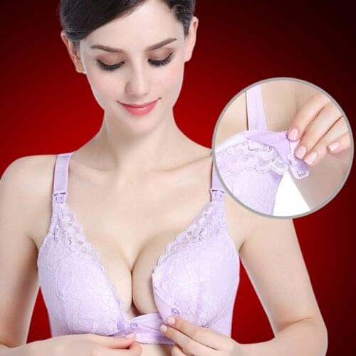 Breast Feeding Bra Lace Cotton Maternity Front Open Nursing bra Women Wire Free Pregnancy Underwear Intimates