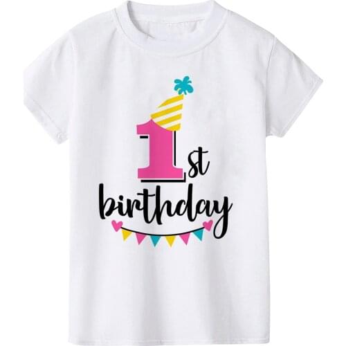 Kids Birthday Tshirt Funny Birthday Number 1-8 Print Toddler Baby Boy Girl T-shirt Summer Fashion Children Party T Shirt Clothes