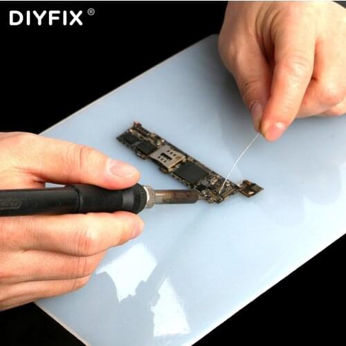 DIYFIX Heat Insulation Silicone Pad Desk Mat 23.5 x 18 cm Maintenance Platform For BGA Soldering Station Phone Repair ToolS