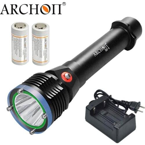 ARCHON D22-II Dive Torch Cree xm-l2 u2 led max 1200 lumen underwater 100 meter waterproof diving flashlight + battery charger