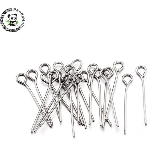 200PCS 20/30/40/50mm Needles Stainless Steel Eyepins Metal Jewelry Fittings Pins For Jewelry Making
