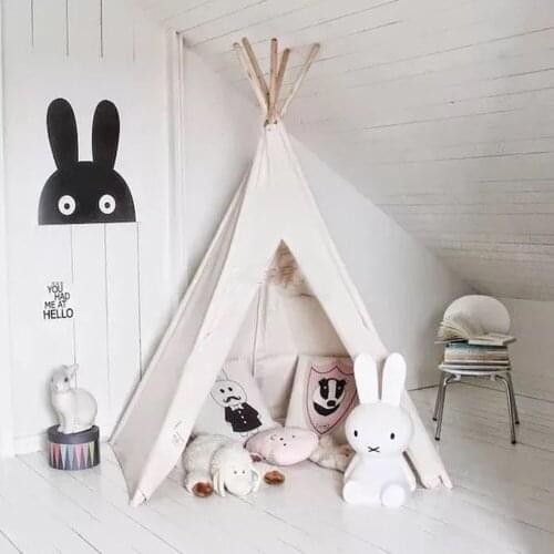 Pure white kids play tent indian teepee children playhouse children play room