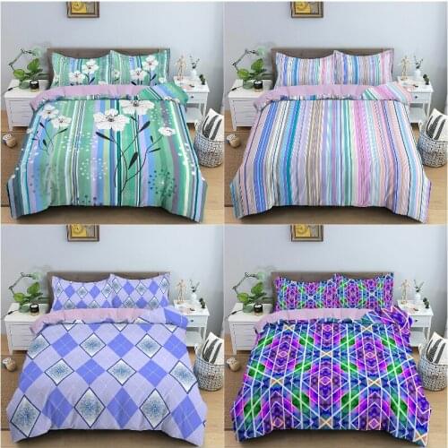 Geometric Stripes Bedding Set Luxury Duvet Cover With Quilt Pillowcase Cover Queen King Bed Linens Bed Quilt Cover