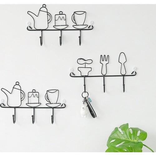 Creative Tableware wall hooks Kitchen restaurant decoration hook home decoration accessories key holder wall hangers