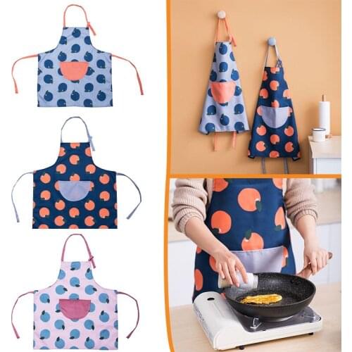 Kitchen Apron Oil-Proof Household Cooking Apron Adjustable Sleeveless Apron Work Overalls SCVD889
