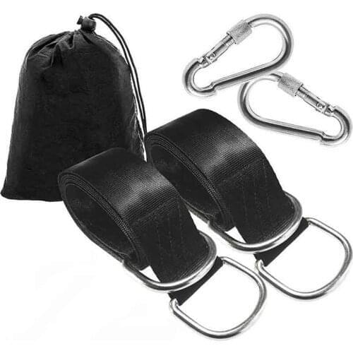 Set of 2 Hammock Straps Tree Hanging Kit 150cm Extra Long Load Capacity OutDoor Camping Hiking Hammock Hanging Belt