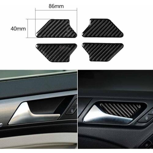 Carbon Fiber Car Door Handle Bowl Sticker For Volkswagen VW Golf 6 MK6 GTI 08-12