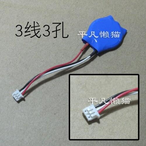 New CR2032 3-wire 3-hole Notebook motherboard battery CMOS battery 3V BIOS battery with cable