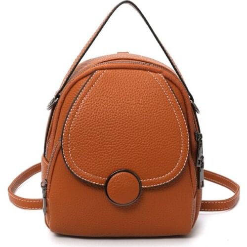 New Designer Women Backpack Fashion Soft Leather Multi-function Bag Fashion PU Leather Small Backpack Ladies Shoulder Bag