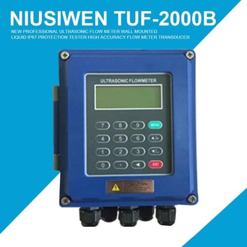 New Professional Ultrasonic Flow Meter Wall Mounted Liquid IP67 Protection Tester TUF-2000B High Accuracy Flow Meter Transducer