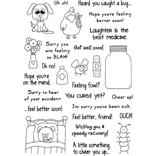 Clear StampS HOPE YOU ARE ON THE MEND crapbooking Material DIY Photo Cards Account Rubber Stamper Transparent Stamp Sellos