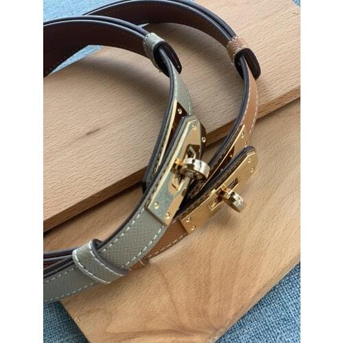 Hot Sale New Luxury High Quality Women Genuine Leather Belts Golden Lock Buckle Elegant Straps Dress Jeans Waistband Belt W/lo