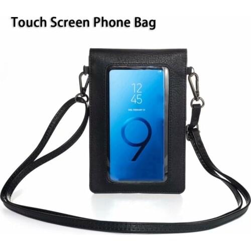 New Fashion Lady Shoulder Bag Strap Touch Screen Mobile Phone Case Double Pocket Cross Body For iPhone Samsung Xiaomi Smartphone