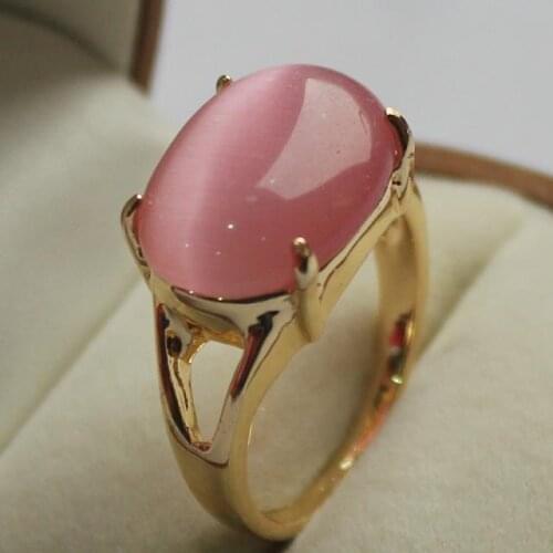 Noblest jewelry ladys favorite pink jade ring (7,8,9#)