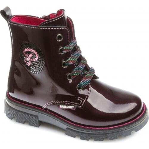 Patent leather boots type military Girl Pablosky