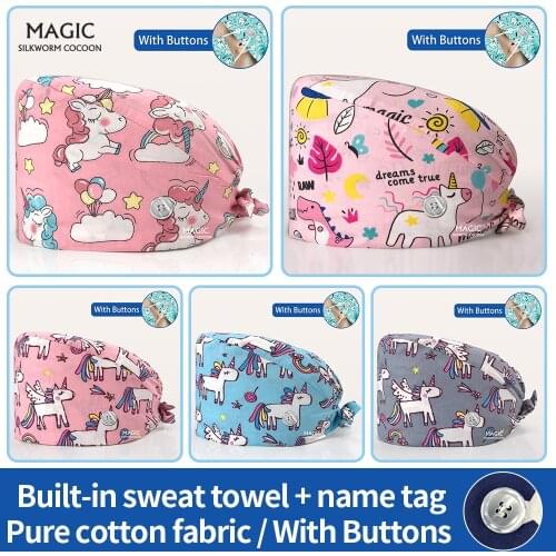 Beauty Salon Work Caps Pet Nursing Hats Printing Medical Scrub Hat Health Services Work Hats Lab Nurse Cap Accessories Wholesale