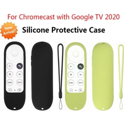 Silicone Remote Control Cover For Chromecast with Google TV 2020 Voice Remote Anti-Lost Case For Chromecast Replacement Parts