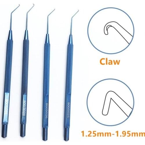 Ophthalmic Titanium instruments Phaco Chopper 4 types claw/1.25mm/1.5mm/1.95mm tip eye surgical Tools