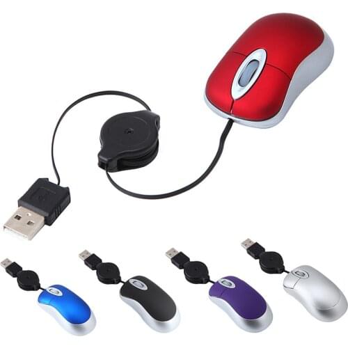 Universal Telescopic 3 Keys 1600DPI Computer Laptop USB Optical Mini Wired Mouse