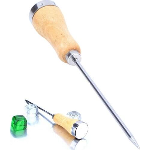 Vintage Steel Tool Wooden Kitchen Ice Pick Punch Handle Metal Cove Stainless