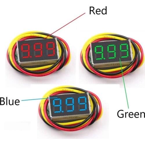1PCS Mini Digital Voltmeter DC 0-30V 0.36 Inch LED Panel 3 Wires Mini Digital Voltmeter Voltage Tester Meter