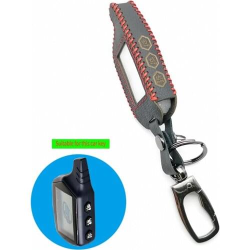 2-way B9 LCD Keychain Remote Leather Case for Car Alarm System Security Starline Twage Russian Vehicle B9 Key Starter