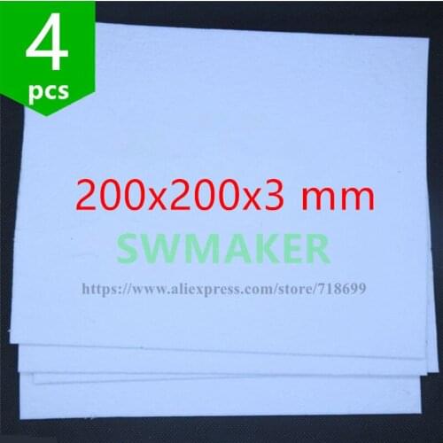 SWMAKER 4pcs Reprap 3D printer 200x200mm heated bed insulation plate sheet Heating Bed Insulation Cottons