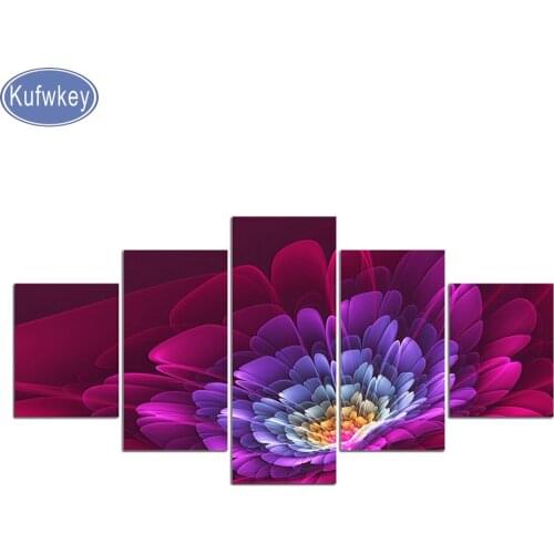 5 panels Flower Colorl Diamond Painting Full,Diamond Embroidery,3d picture,Cross Stitch,Diamond Mosaic,Still life,home decor