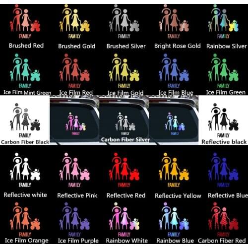 Rylybons Car Sticker Body Window Door Cartoon THE HAPPY FAMILY Vinyl Car Stickers and Decals Auto Accessories Car Stying 17*15CM