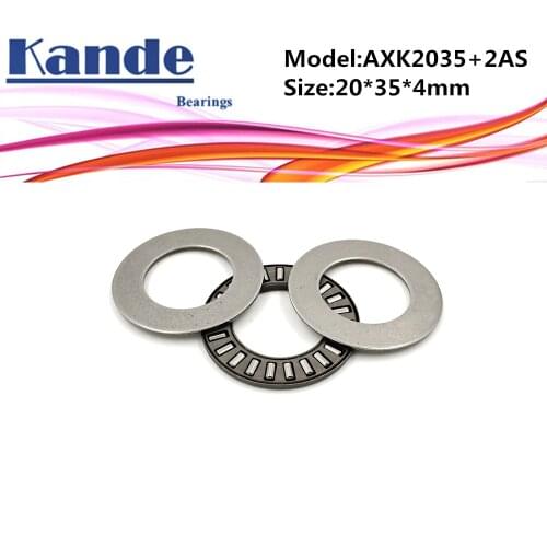AXK2035 + 2AS 1PC Thrust Needle Roller Bearing With Two AS2035 Washers 20*35*4 mm Plane Thrust Needle Roller Bearing