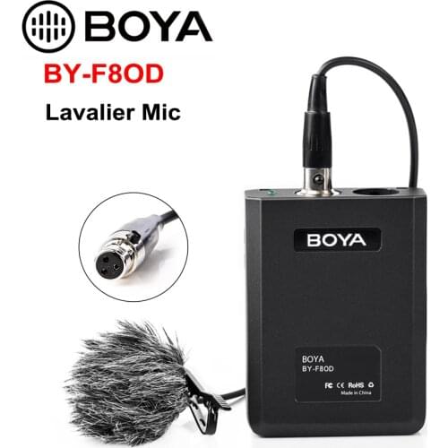 BOYA BY-F8OD Condenser Lavalier Microphone Omni-directioanl XLR Plug Lapel Mic for Vocal Acoustic Guitar Video Recording