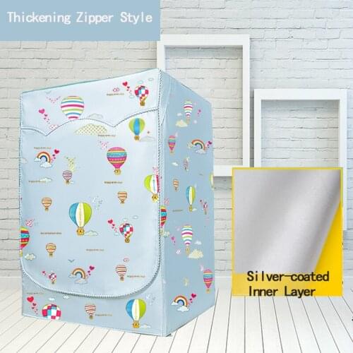 Waterproof Sunscreen Washing Machine Cover Hot Air Balloon Thicker Fabric Waterproof Case Washing Machine Protective Dust Jacket