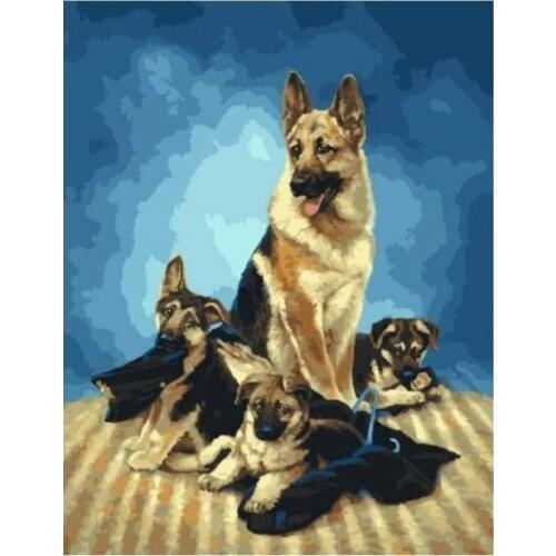 Cioioil-T1324 German Shepherd Dogs Painting By Number Wall Art Picture Paint By Number Canvas Painting Artwork