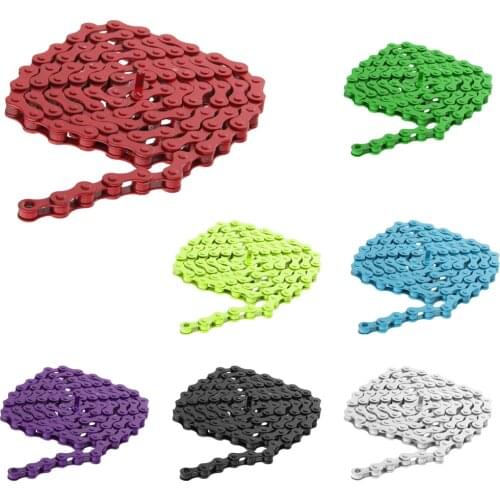Colorful Bicycle Chain 1-Speed, 1/2 x 1/8-Inch, 96L Fixed Gear Track Chain Single Speed Bike 96 Links Multiple Colors