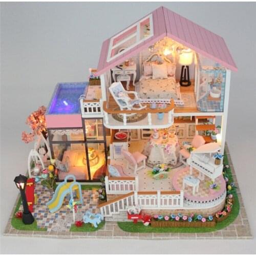 DIY dollhouse dolls house furniture toy Pretend Play Mini 3D wooden Stereo assembly puzzle Toys Household birhday Gift for girls