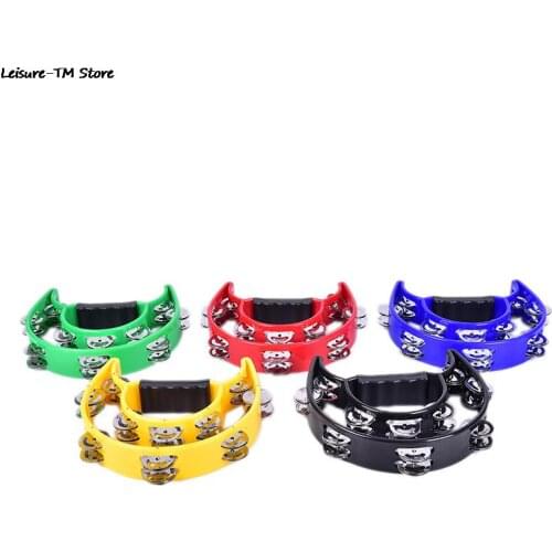 Double Half Moon Music Tambourine Percussion Tamborine Drum Durable Metal Jingles Percussion Instruments